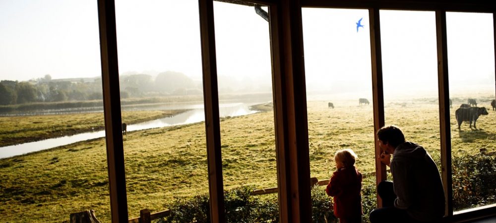 A panoramic view of the hide at Bowling Green Marsh